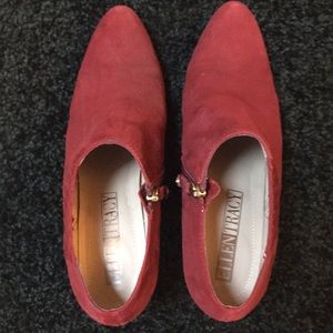 Ellen Tracy Red Suede high heeled booties